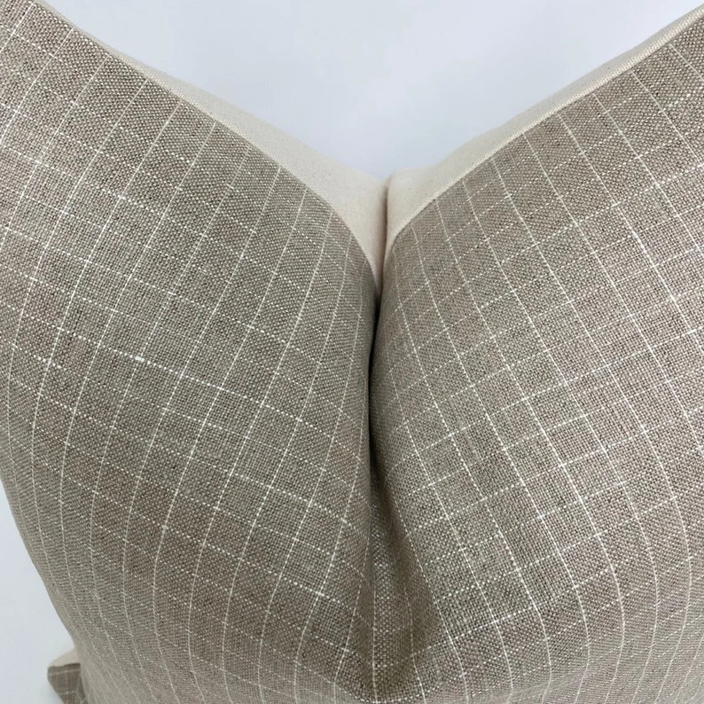 Dune Windowpane Pillow Cover  Taupe Pillow  Neutral Pillow  | Etsy | Etsy (US)