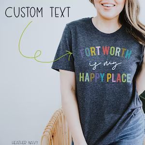Custom Text is My Happy Place Colors T-shirt  Personalized  - Etsy | Etsy (US)