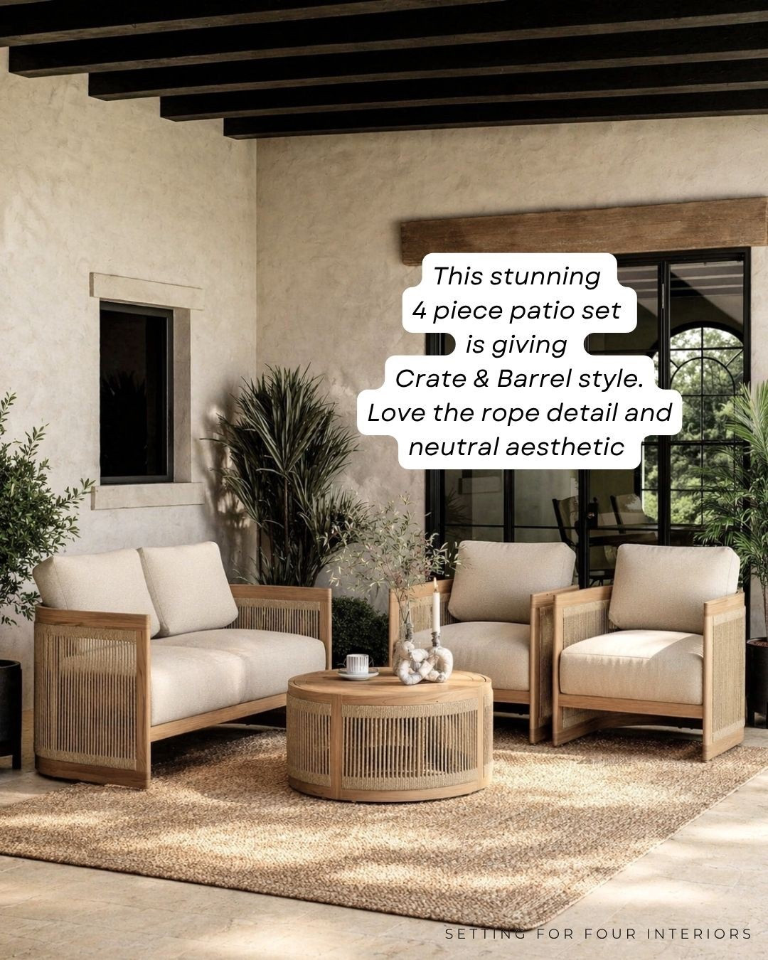 Stunning patio set with Crate & Barrel style! Group Mother’s Day gift idea!
patio sofa and chairs, patio furniture,  
Sale, outdoor rug, backyard, outdoor , swivel chair, patio umbrella, patio chairs, chaise lounge chairs, loungers, poolside, pool float, moody, earthy, modern, wood, rope, neutral aesthetic, earthy, Restoration Hardware style, Amazon home, Wayfair, Crate & Bareel, modern, minimalist 

#LTKHome #LTKMothersDay #LTKSaleAlert