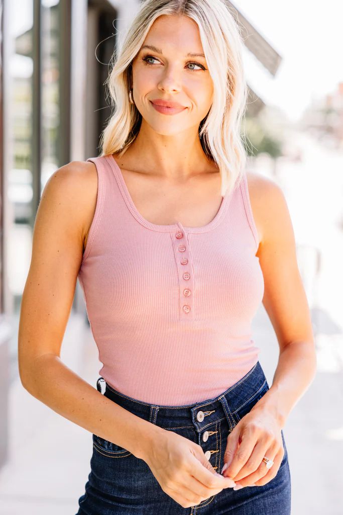 In Your Dreams Blossom Pink Ribbed Tank | The Mint Julep Boutique