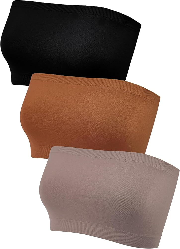 HESTYA Women's Strapless Bralette Bra Seamless Bandeau Soft Stretchy Non-Padded Bandeau Tube Top ... | Amazon (US)