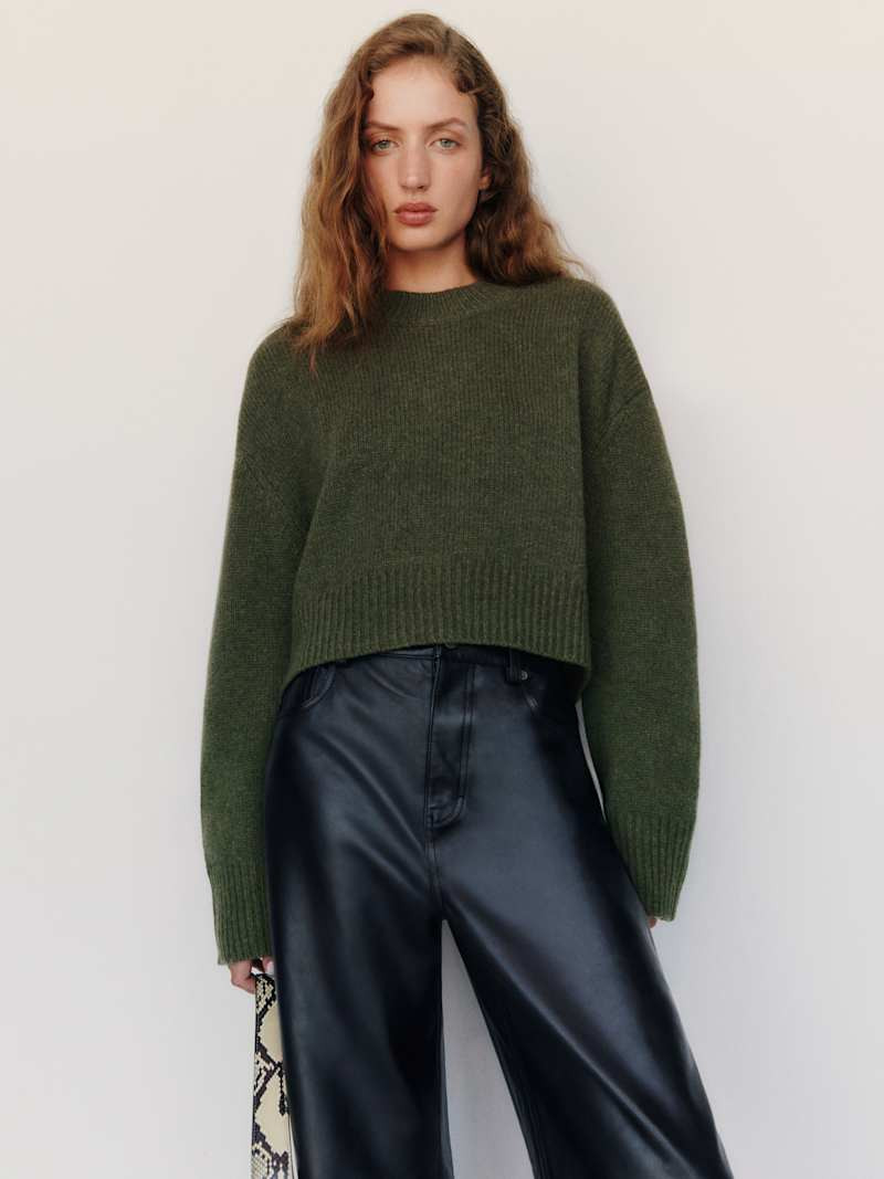 Reformation Remy Regenerative Wool Crew Sweater Red Large | Reformation (Global)