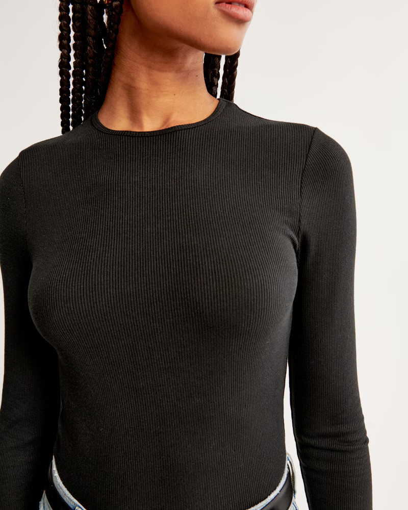 Essential Long-Sleeve Featherweight Rib Tuckable Top | Abercrombie & Fitch (US)