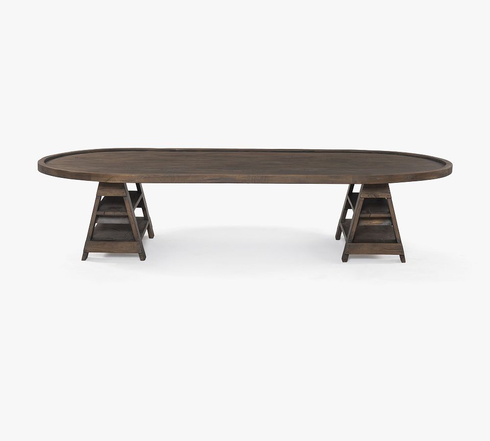 Stardust Reclaimed Wood Oval Coffee Table | Pottery Barn (US)