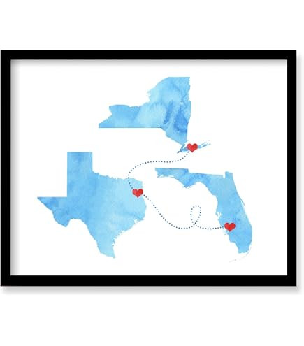 Embie Design Watercolor World Map Print \u2013 Long Distance Relationship Gift for Couples \u2013... | Amazon (US)