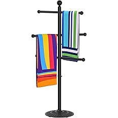 Pool Towel Rack Outdoor, Metal Outdoor Towel Rack for Pool, Sturdy Towel Holder, Towel Bar, Pools... | Amazon (US)
