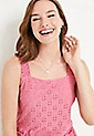 Solid Eyelet Peplum Tank Top | Maurices