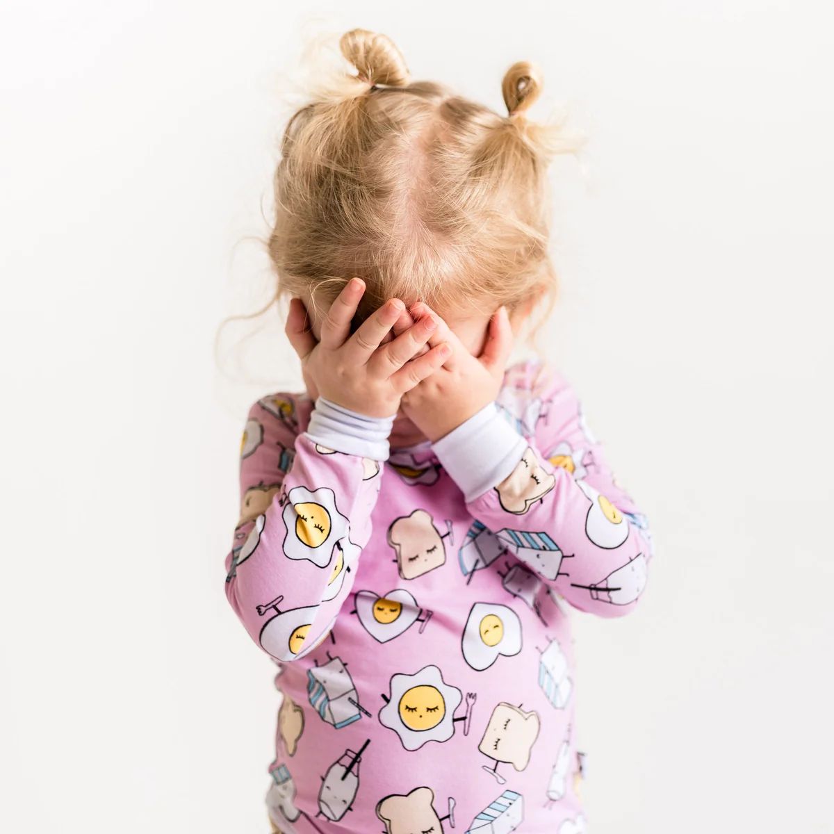 Pink Breakfast Buddies Two-Piece Bamboo Viscose Pajama Set | Little Sleepies