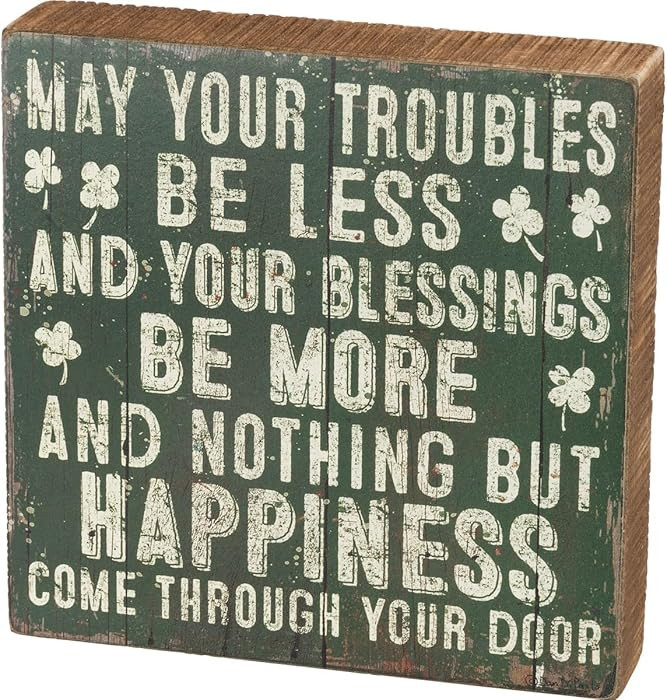 Primitives by Kathy Box Sign - May Your Blessings, 8x8 inches, Green, White | Amazon (US)