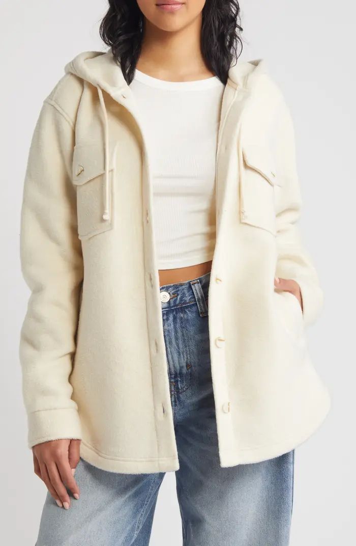 Hooded Fleece Shacket | Nordstrom