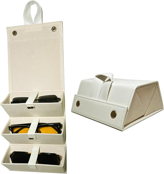 Longjet Sunglasses Organizer 5 Slots Travel Glasses Case Multiple Pairs Eyeglasses Storage Box Ha... | Amazon (US)