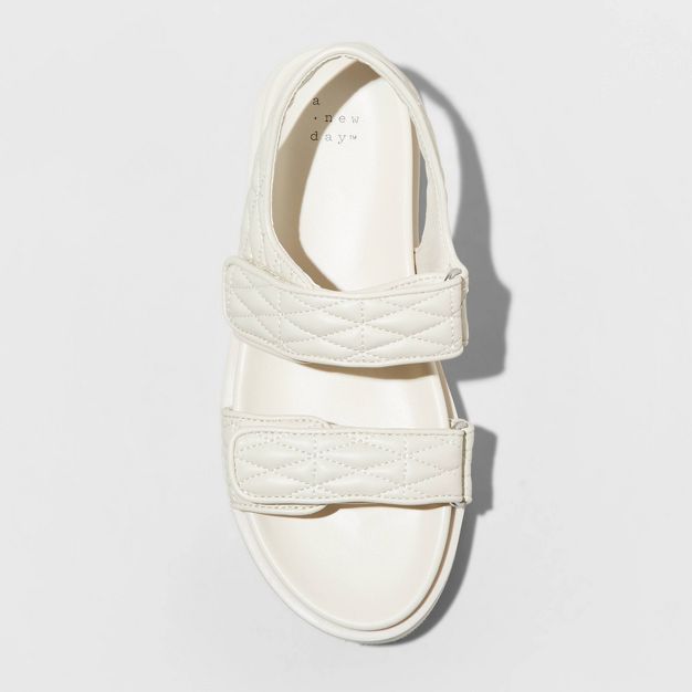 Women&#39;s Ruthie Quilted Footbed Sandals - A New Day&#8482; Off-White 8 | Target