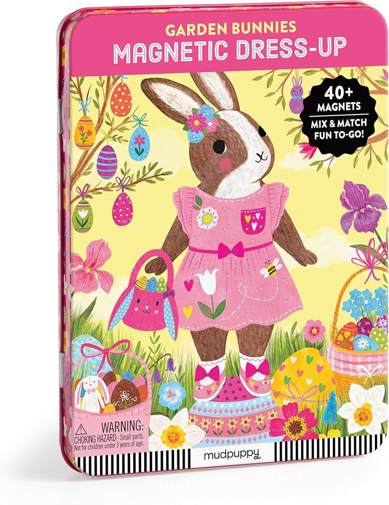 Mudpuppy Garden Bunnies – Magnetic Dress Up Set Including 2 Illustrated Bunny Themed Background... | Amazon (US)