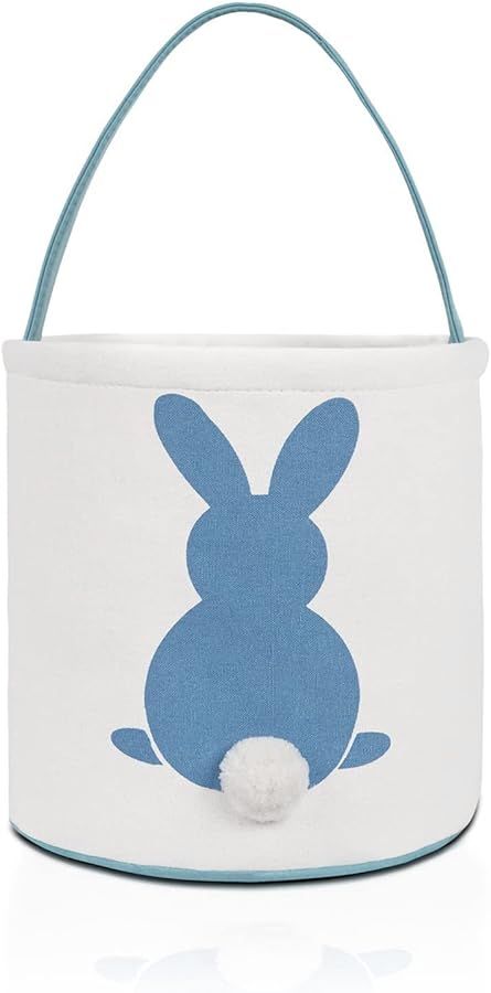 Easter Bunny Basket Bags for Boys Girls, Rabbit Bucket Tote for Easter Egg Hunts Decorations Cand... | Amazon (US)