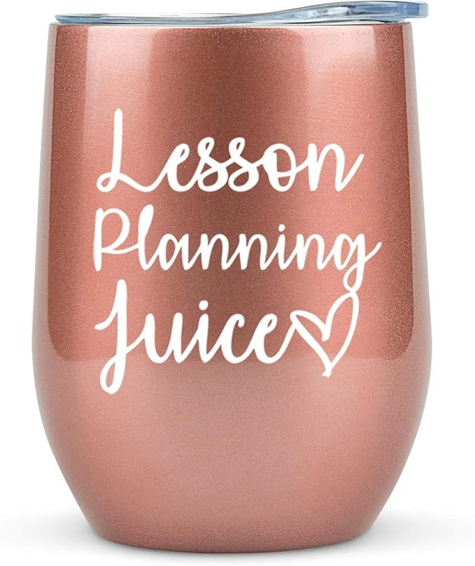 Teacher Gifts for Women - "Lesson Planning Juice" Tumbler/Mug with Lid for Wine, Coffee - Unique ... | Amazon (US)