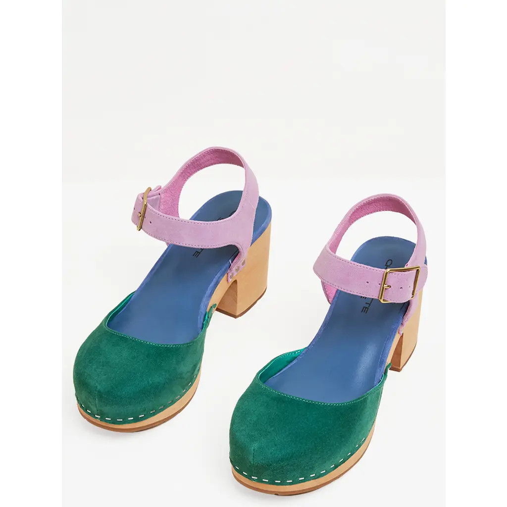 Charlotte Stone Maud Multicolor Ankle Strap Platform Clog in Juniper at Nordstrom, Size 11 | Nordstrom