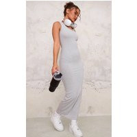 Petite Grey Basic Maxi Dress | PrettyLittleThing US