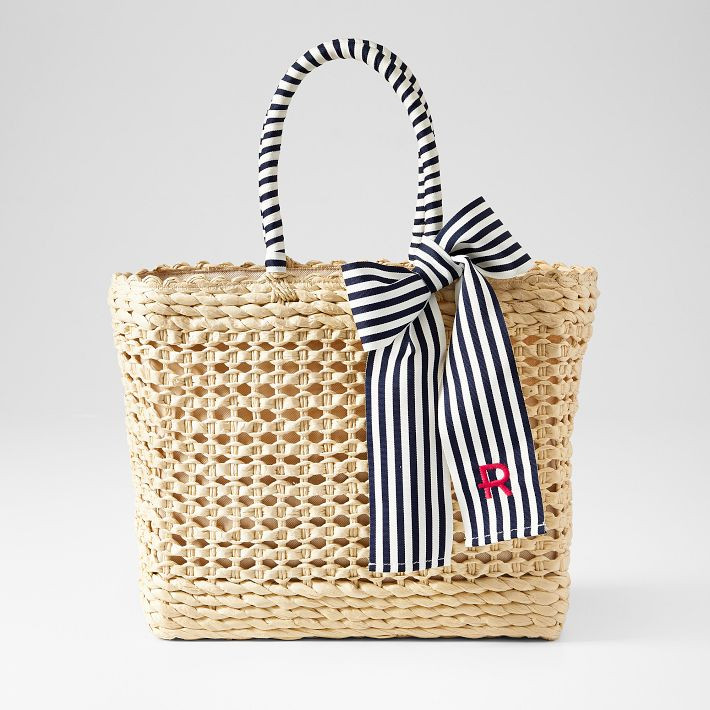 Ribbon Bow Basket Tote | Mark and Graham