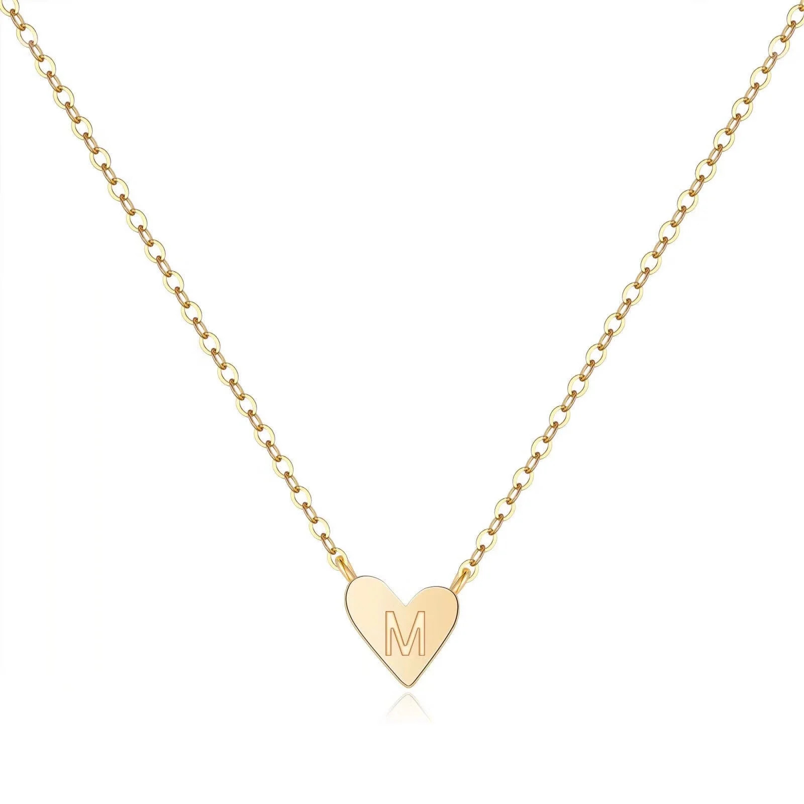 TINGN Gold Initial Heart Necklace 14K Real Gold Plated Dainty Tiny Small Letter Heart Necklace In... | Walmart (US)