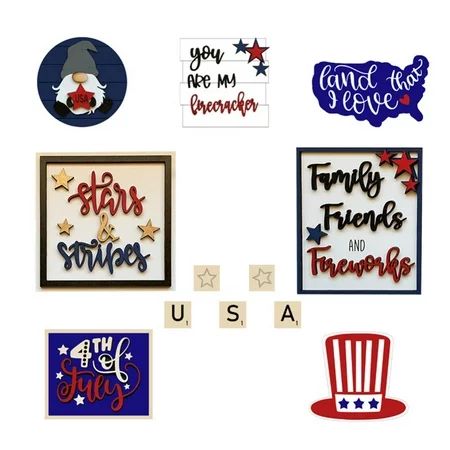 Baywell 8Pcs/set Independence Day Table Decor 4th of July Table Centerpieces American Patriotic Tabl | Walmart (US)
