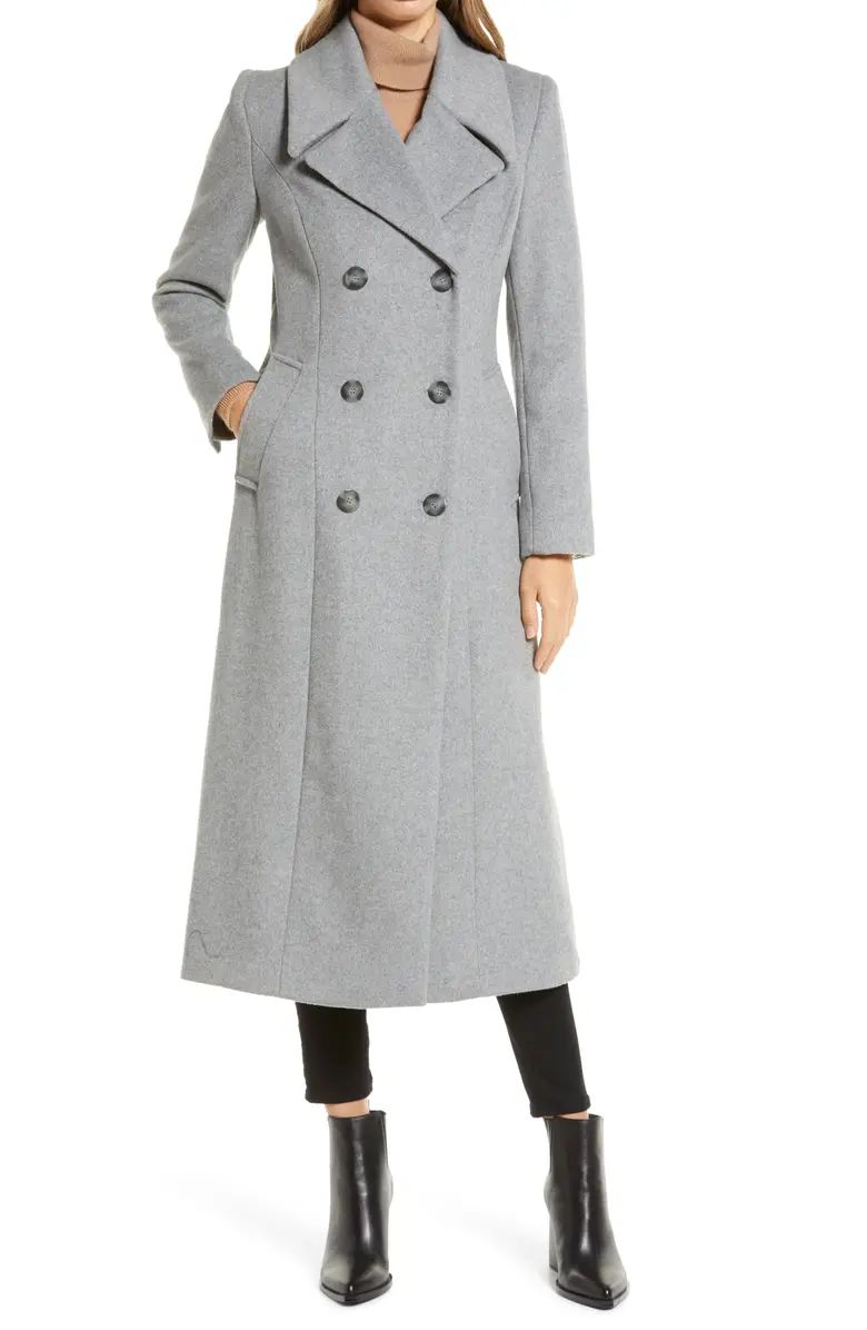Double Breasted Maxi Wool Blend Coat | Nordstrom