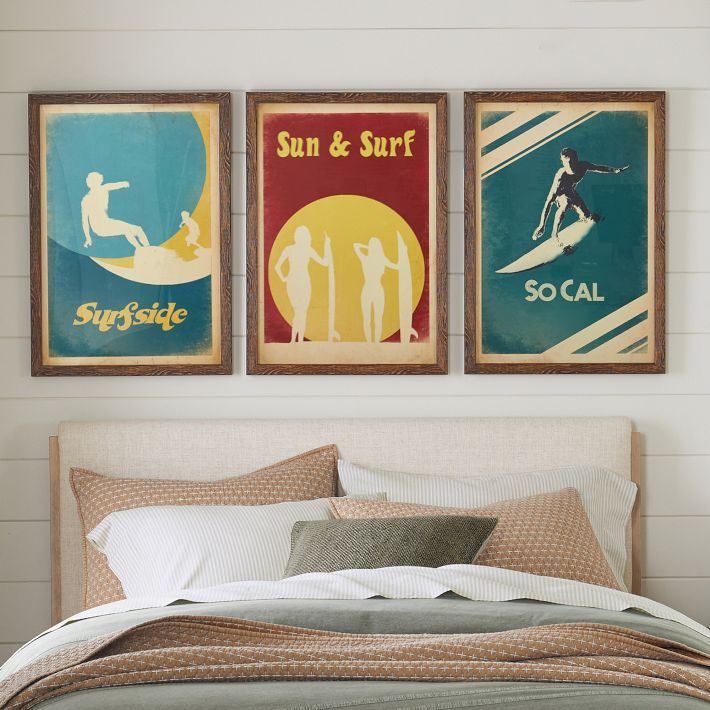 Vintage Framed Surf Posters | Pottery Barn Teen