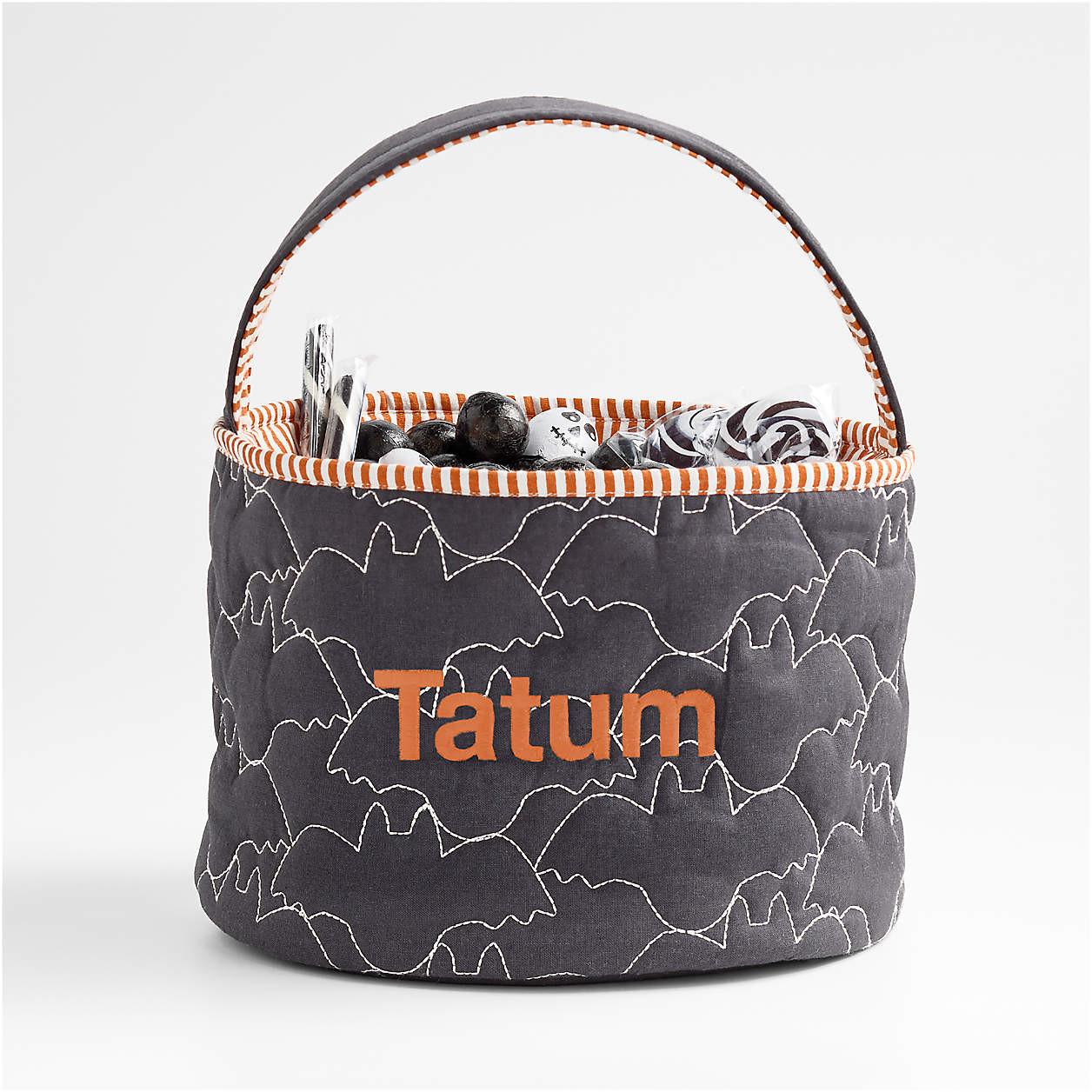 Orange Pumpkin Halloween Kids Treat Bag by Joan Anderson | Crate & Kids | Crate & Barrel