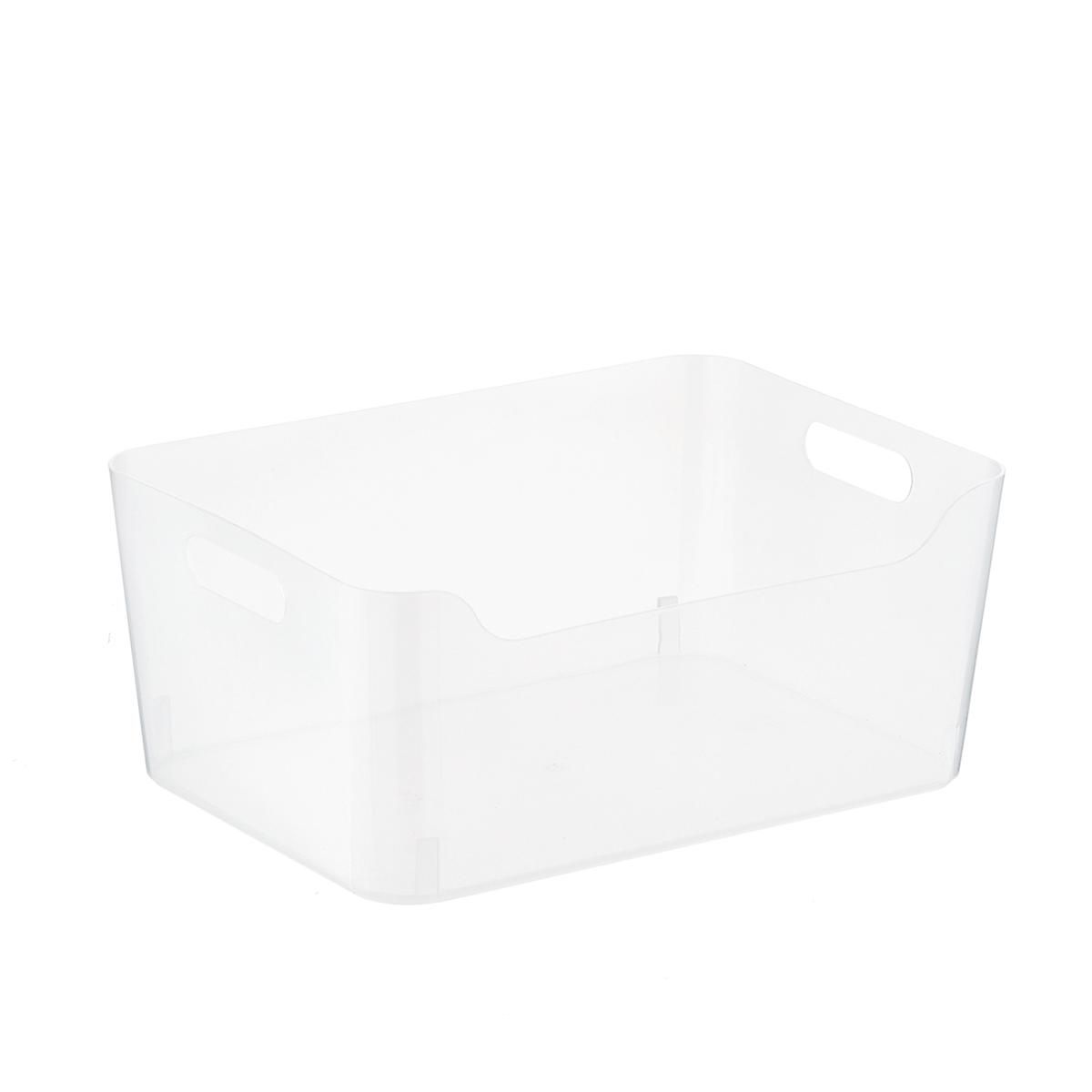 Small Plastic Storage Bin w/ Handles Clear | The Container Store