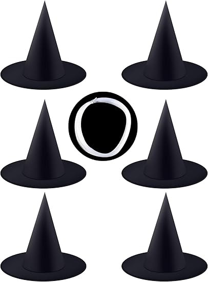 Sunshane 6 Piece Halloween Witch Hat Witch Costume Accessory with 1 Roll Free Fishing Line for Ha... | Amazon (US)