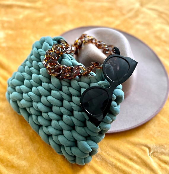 Chunky Knit Bubble Purse  Hand Crochet  Tubular Yarn - Etsy | Etsy (US)