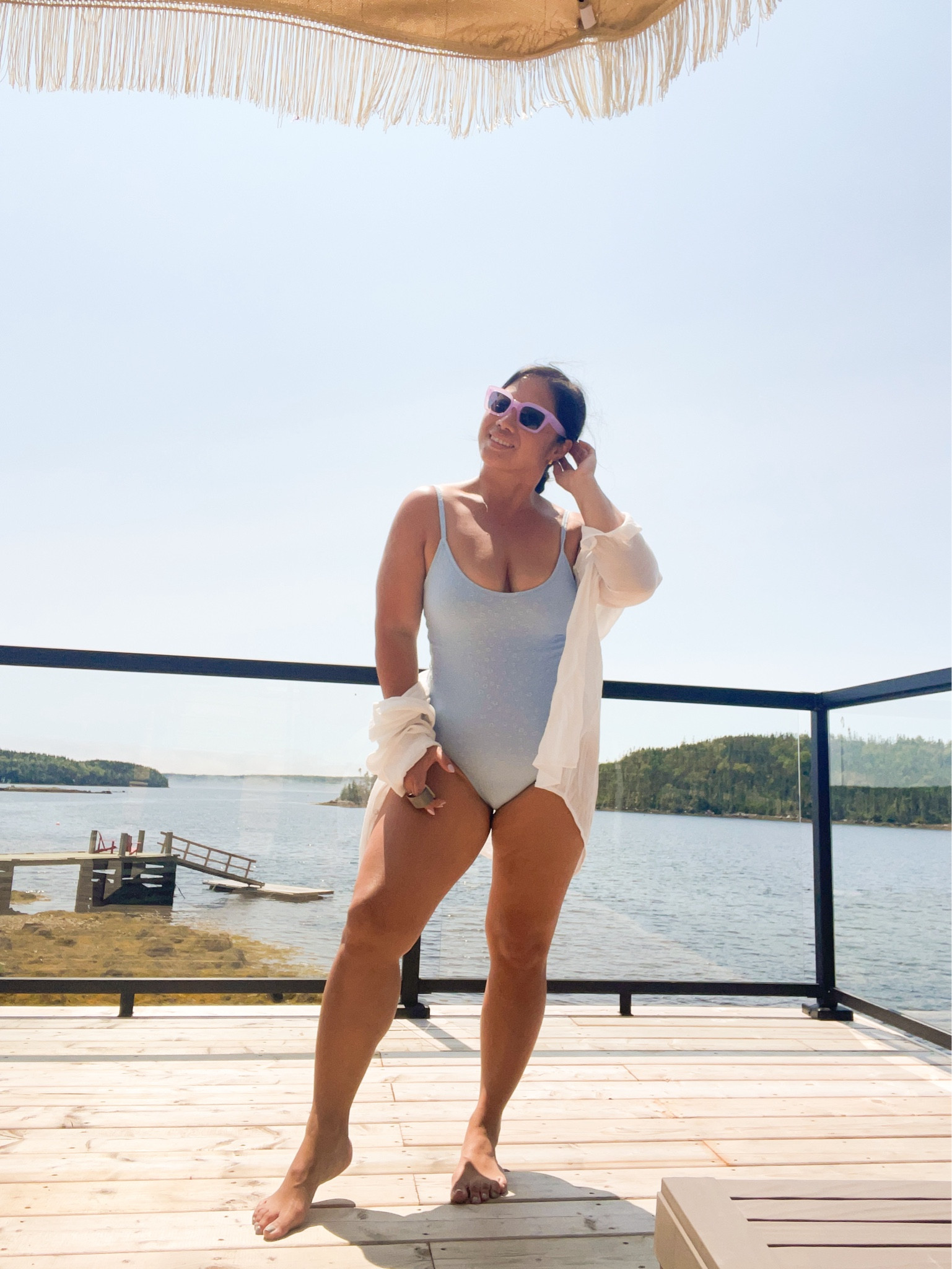 I’m wearing a medium in the bathing suit and I would say it fits true to size! This cover up is gold! I’ve had it for two summer seasons and it’s a must have for me!

#LTKsummer #LTKcanada #LTKmidsize
