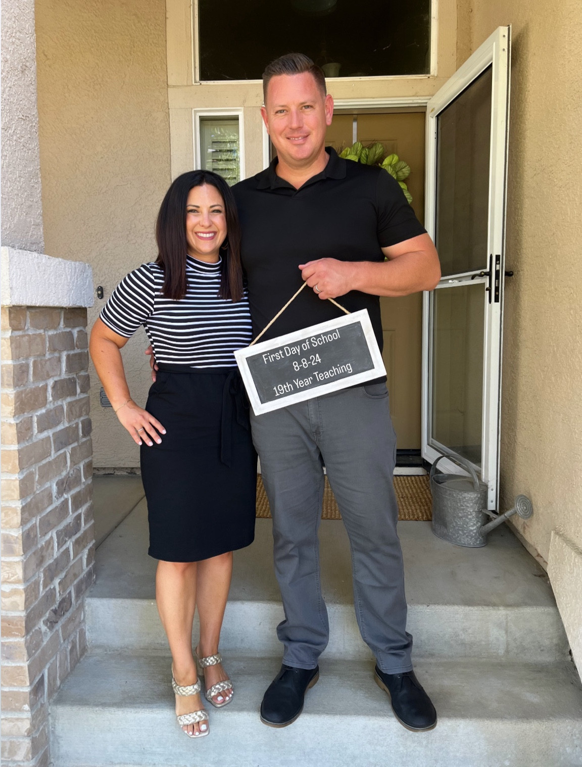 First day of school teacher outfit! I only linked mine, not my husband’s! 

My dress is the number 1 best seller for teacher dresses. It’s a great work wear staple that comes in lots of colors. I’m wearing a small for reference. 

Petite style 
Affordable style


#LTKBacktoSchool #LTKWorkwear #LTKOver40