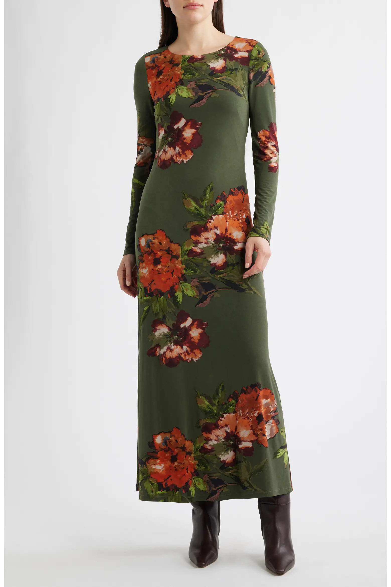 Placed Floral Long Sleeve Dress (Women) | Nordstrom | Nordstrom