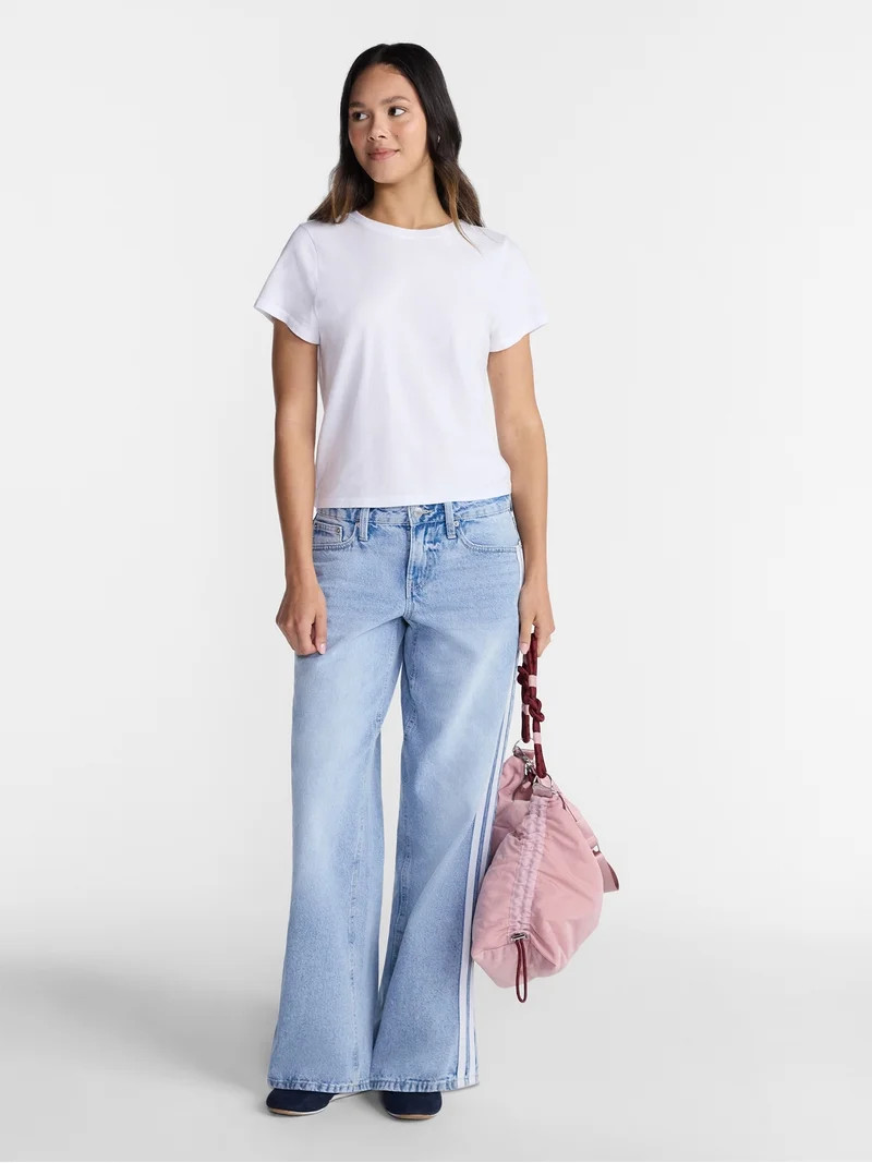 No Boundaries Washed Relaxed Fit Cotton Tee, Women's XXS-XXL | Walmart (US)