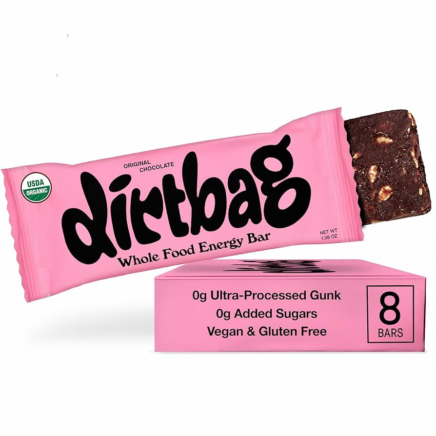 Dirtbag Bar, Organic Whole Food Energy Bar, Original Chocolate, 8 Pack, Dates, Oats, Nuts, Chocol... | Amazon (US)