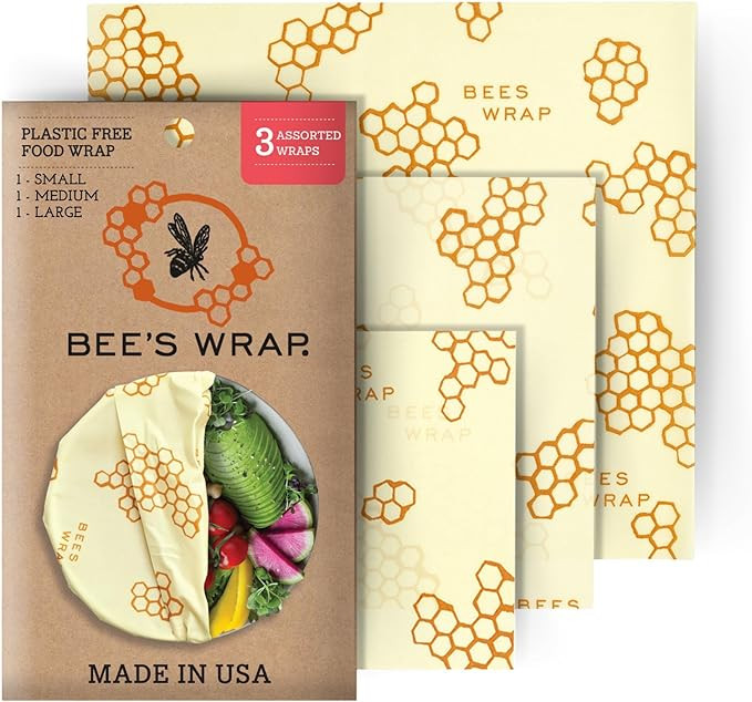 Bee's Wrap Reusable Beeswax Food Wraps Made in the USA, Eco Friendly Beeswax Wraps for Food, Sust... | Amazon (US)