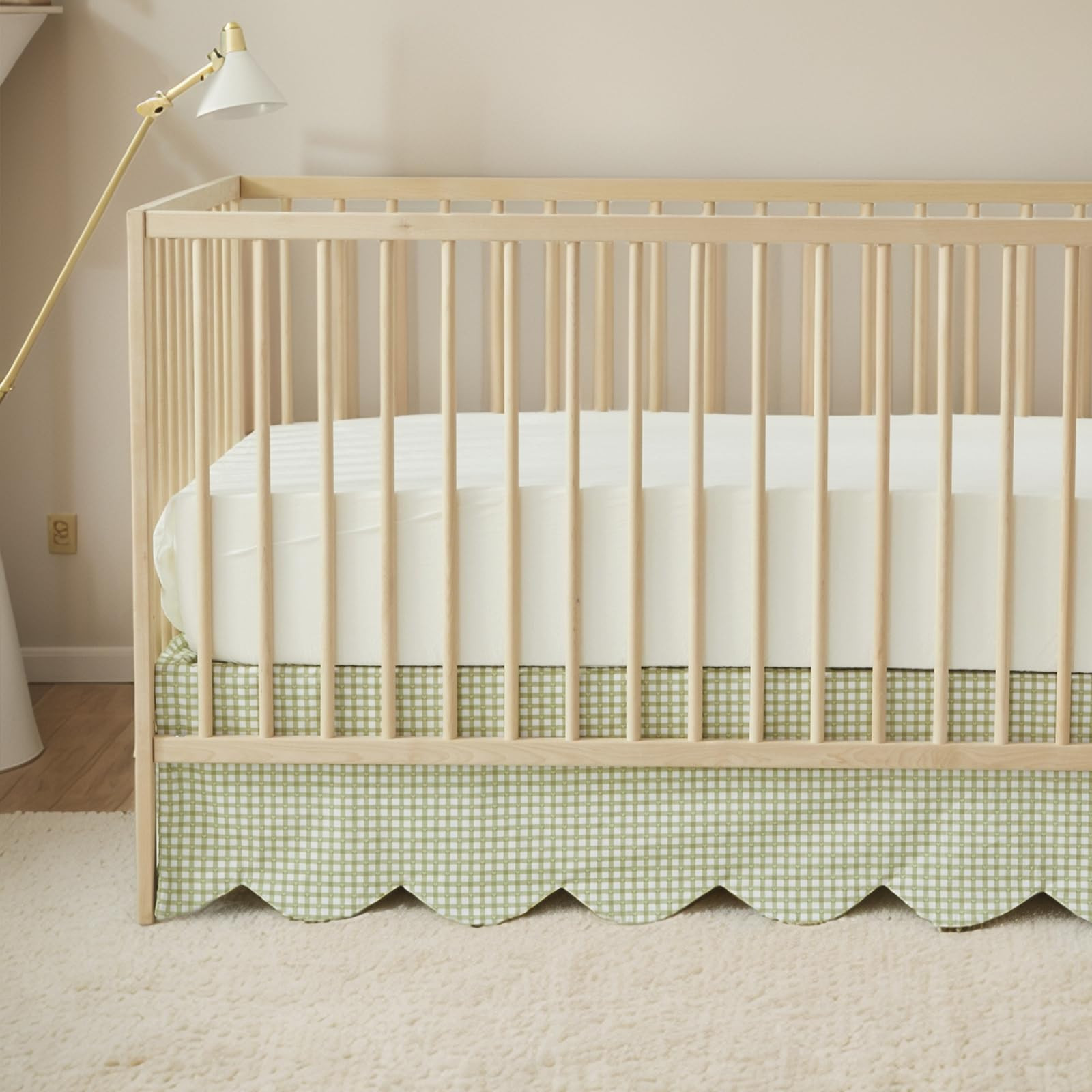 Brandream Scallop Edge Cotton Crib Skirt, Baby Boy Girl Gender Neutral Crib Skirt Toddler Bedskir... | Amazon (US)