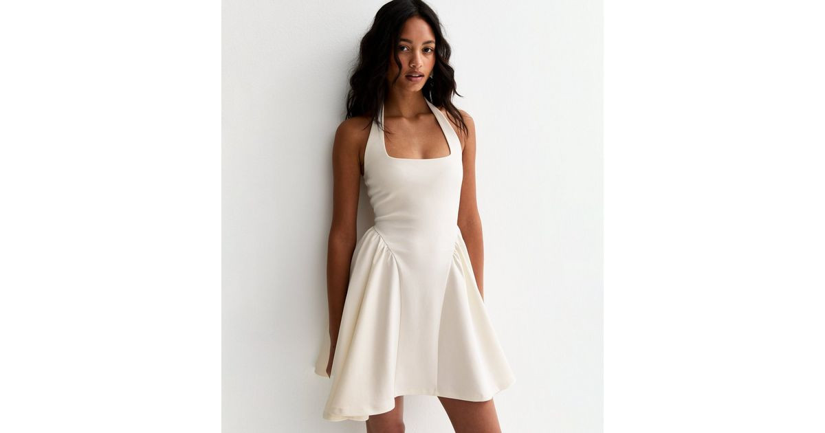 White Halterneck Skater Dress | New Look | New Look (UK)
