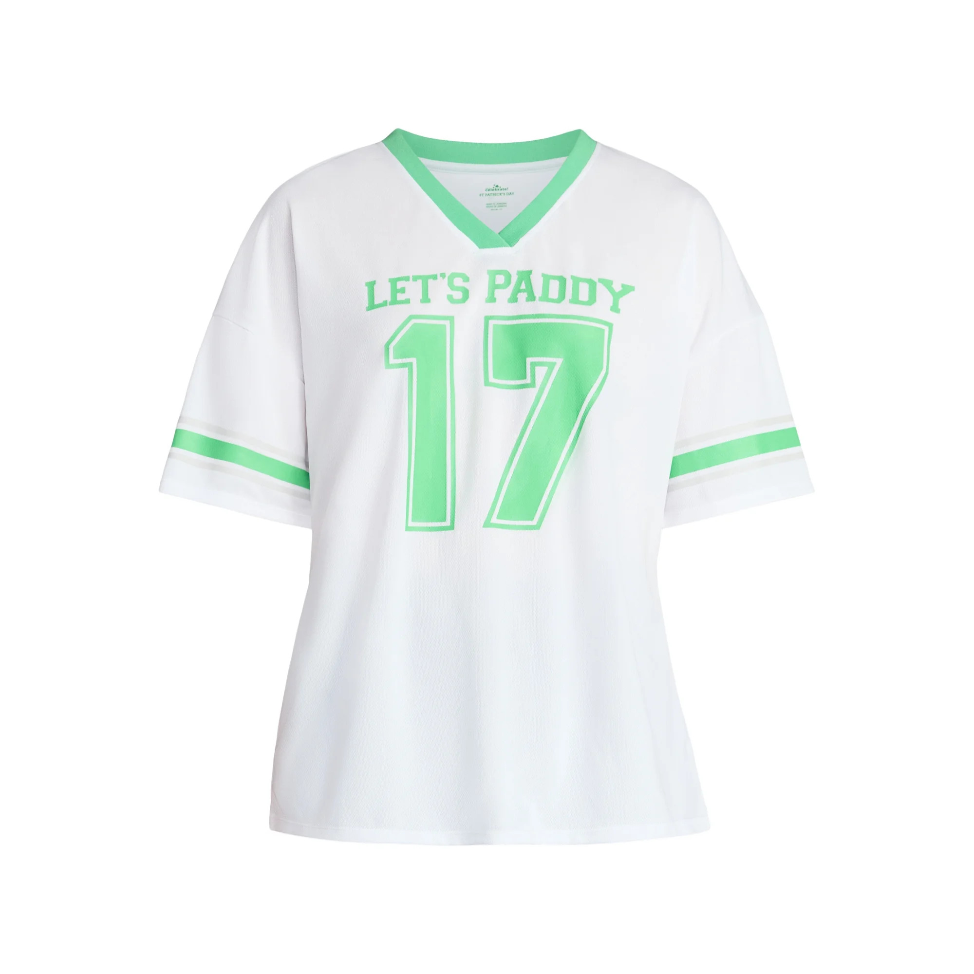 Saint Patrick's Day Women's Let's Paddy Jersey with Short Sleeves from Holiday Time, Sizes XXS-XX... | Walmart (US)