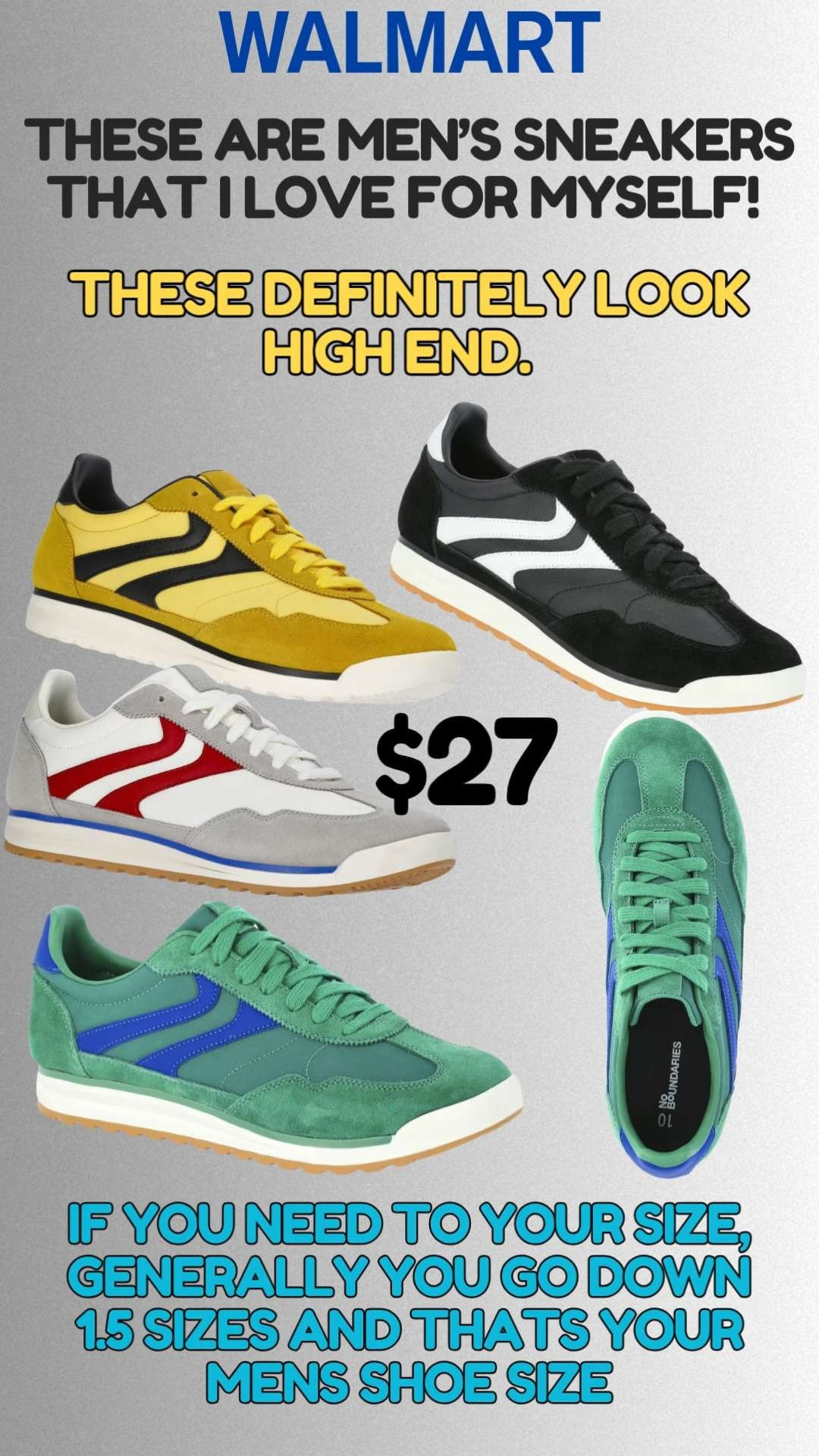 These are WALMART men's sneakers that I am loving for myself.  And I love all the colors.  These look like such high-end sneakers, for only $27! 

 

 

#LTKmomlife #LTKOver40 #LTKSaleAlert