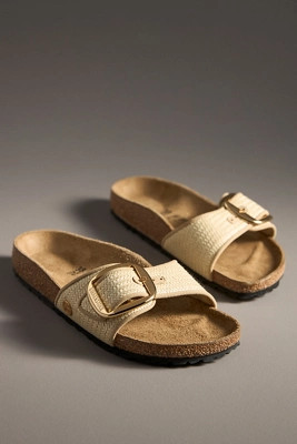 Birkenstock Madrid Big Buckle Raffia Sandals | Anthropologie (US)