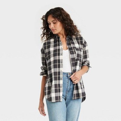 Women's Long Sleeve Flannel Button-Down Shirt - Universal Thread™ | Target