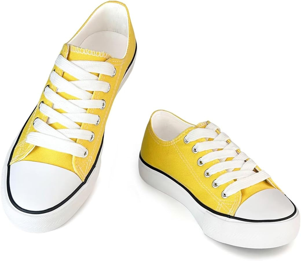 Canvas Shoes for Women Casual Low Top Sneakers, Womens Fashion Classic Lace Up Walking Shoes for ... | Amazon (US)
