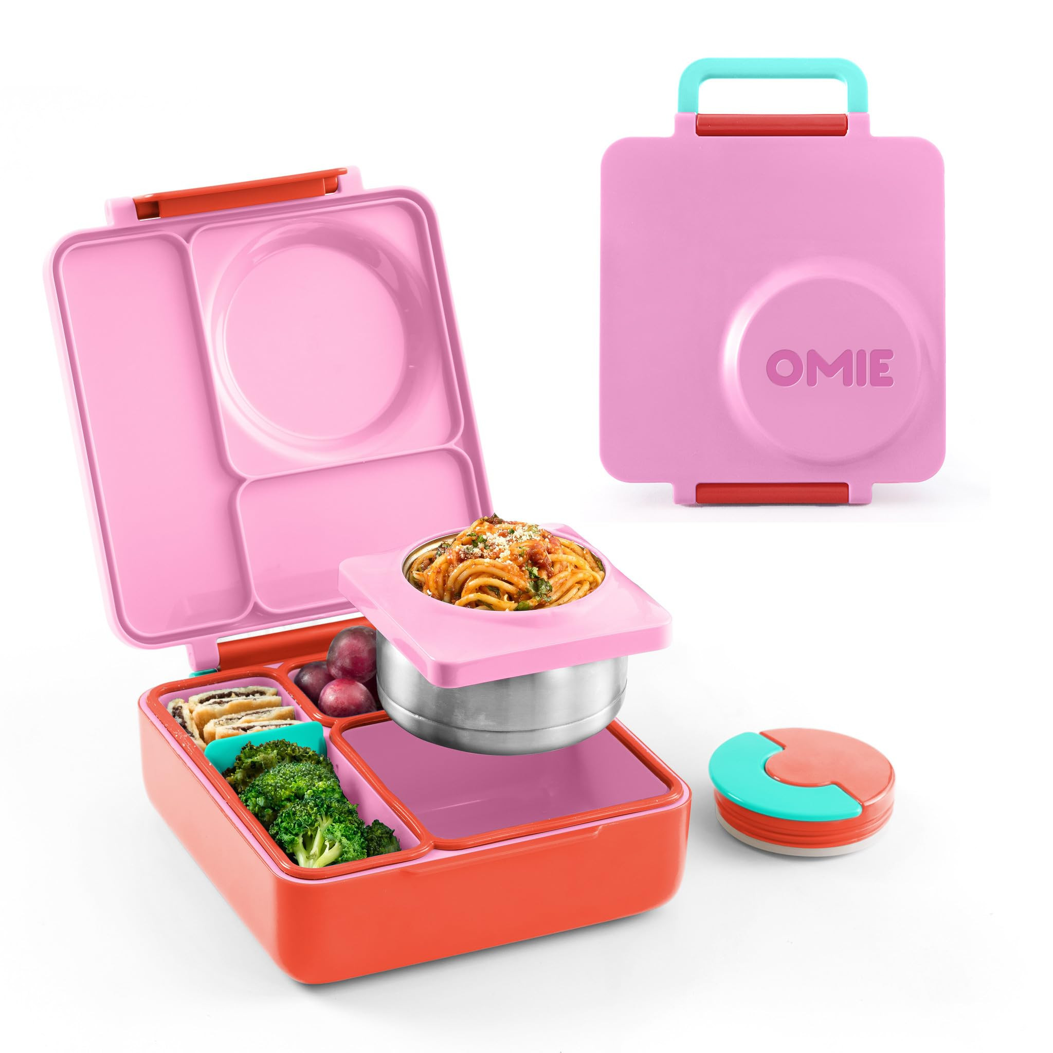 OmieBox Bento Box for Kids - Insulated with Leak Proof Thermos Food Jar - 3 Compartments, Two Tem... | Amazon (US)