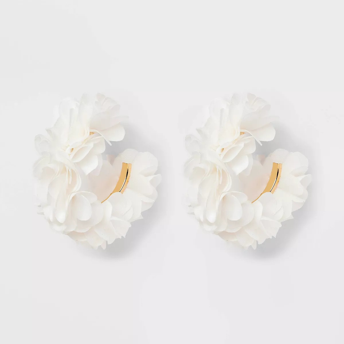 Fabric Hoop Petal Earrings - A New Day™ White | Target