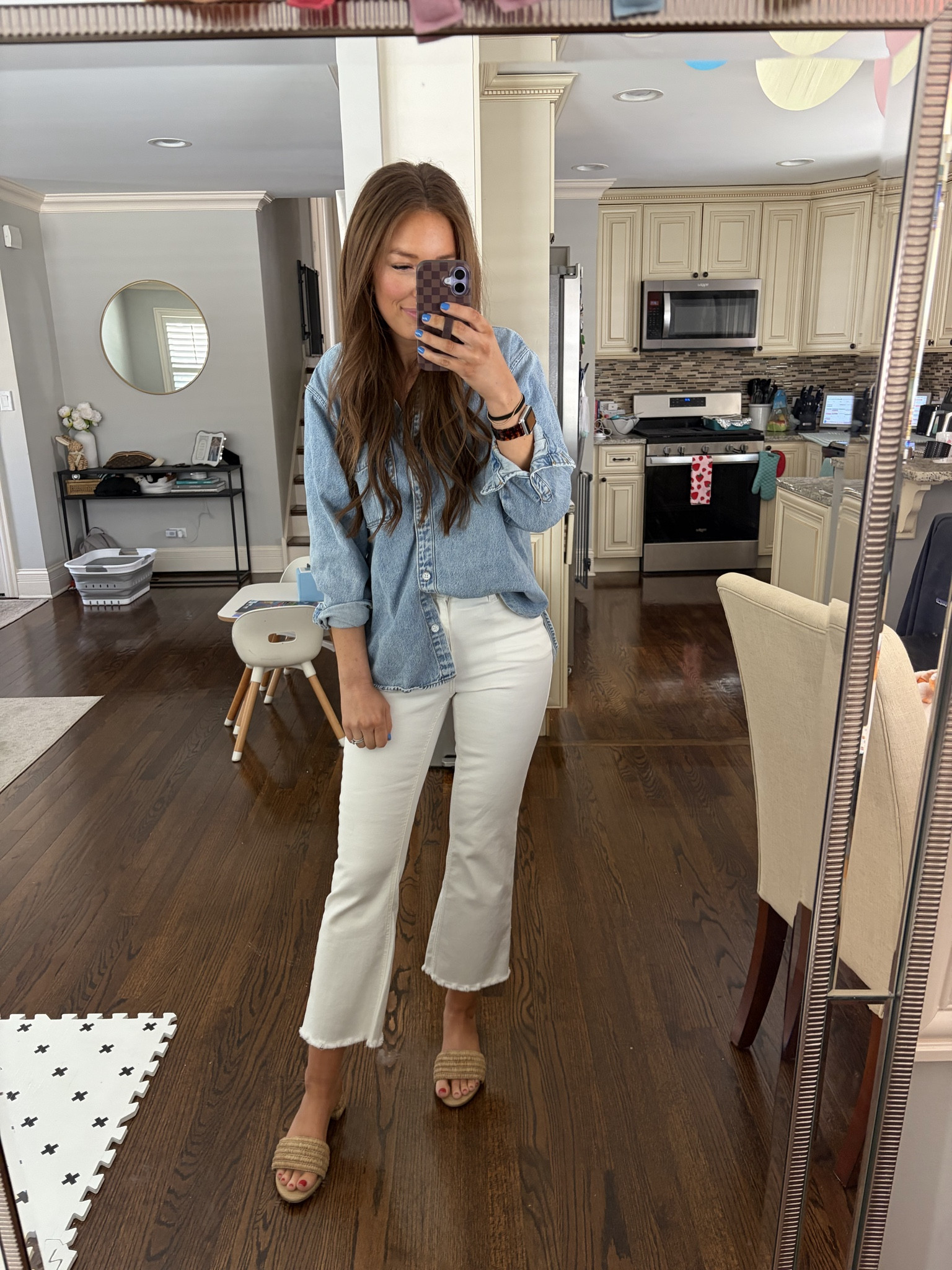 Wearing size 6 in jeans (size up 1/ runs small)

Spring outfit / teacher outfit / jean shirt / heels / white jeans / spring 

#LTKootd #LTKdayinmylife #LTKgrwm
