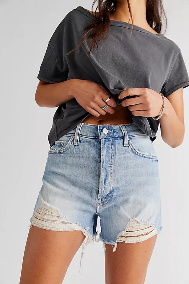 MOTHER Ultra High-Waisted Tomcat Kick Fray Shorts | Free People (Global - UK&FR Excluded)