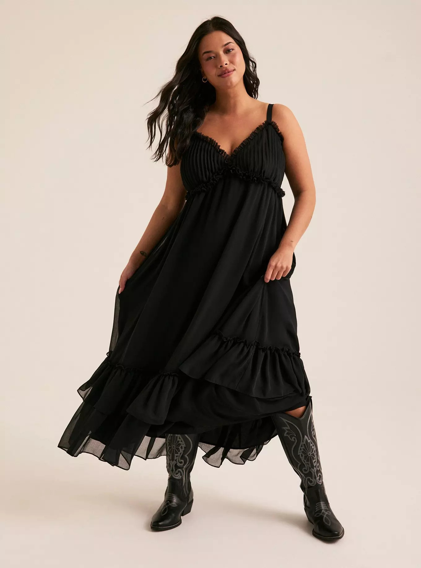 Festi Surplice Tiered Maxi Dress | Torrid (US & Canada)