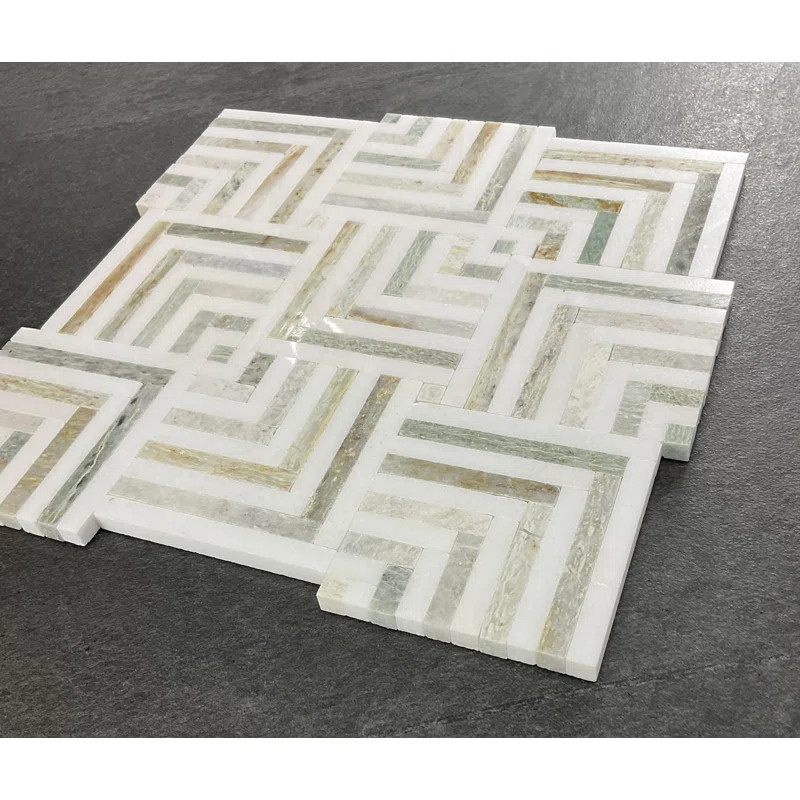 Ming Green and Thassos White Marble Wall and Floor Tile | Wayfair North America