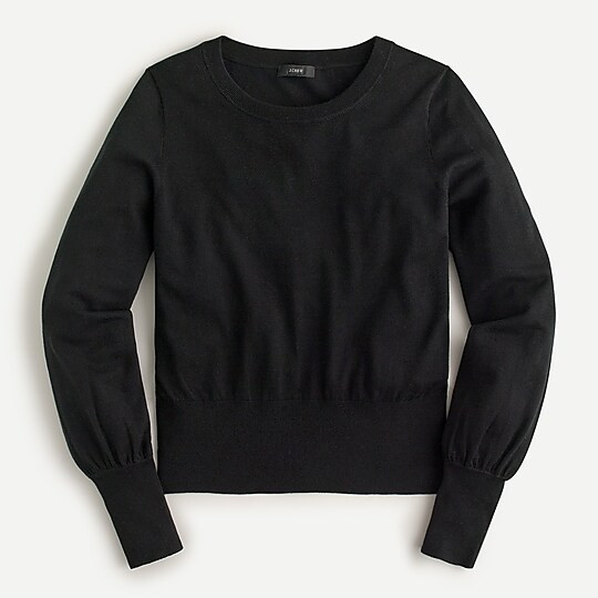 Puff-sleeve silk-blend sweater | J. Crew US